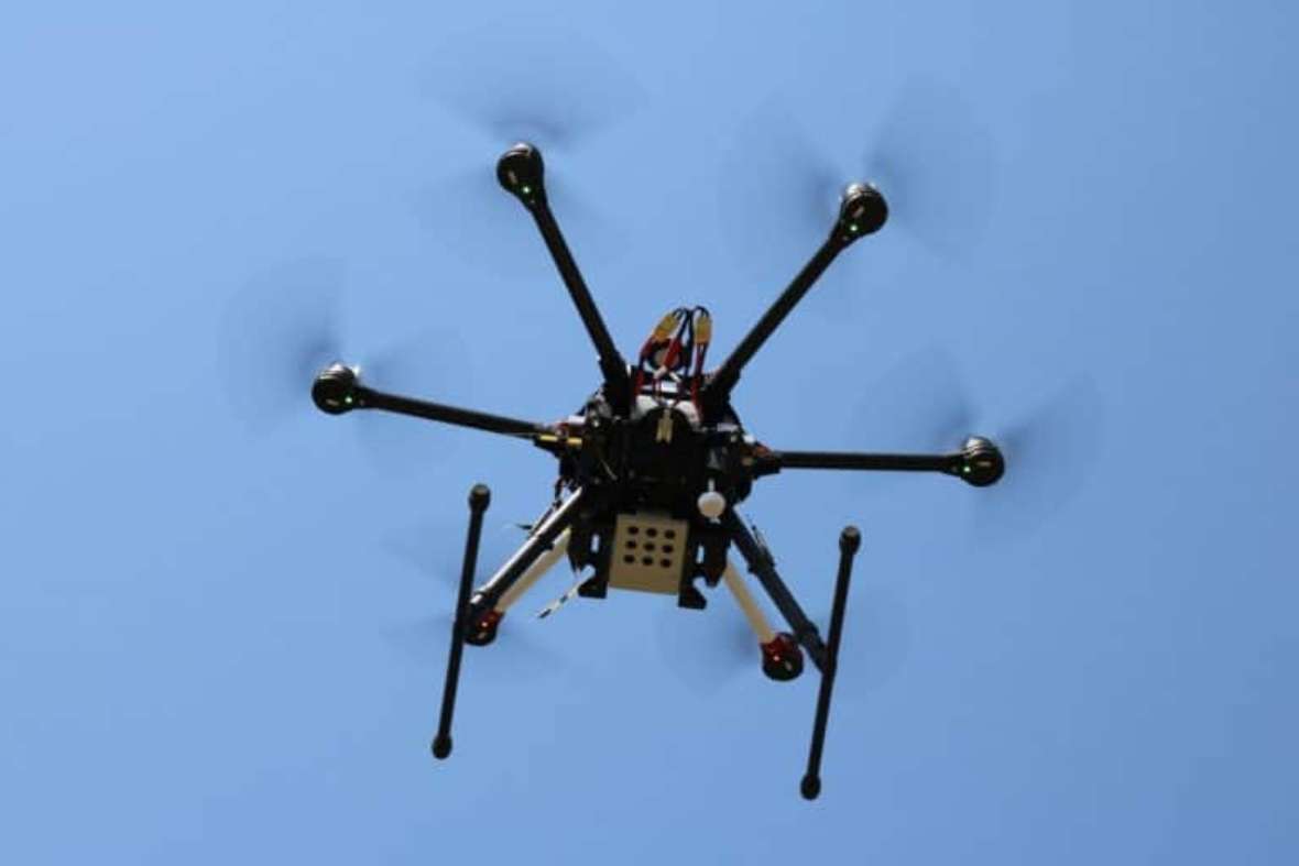 Drones with multispectral cameras in the air
