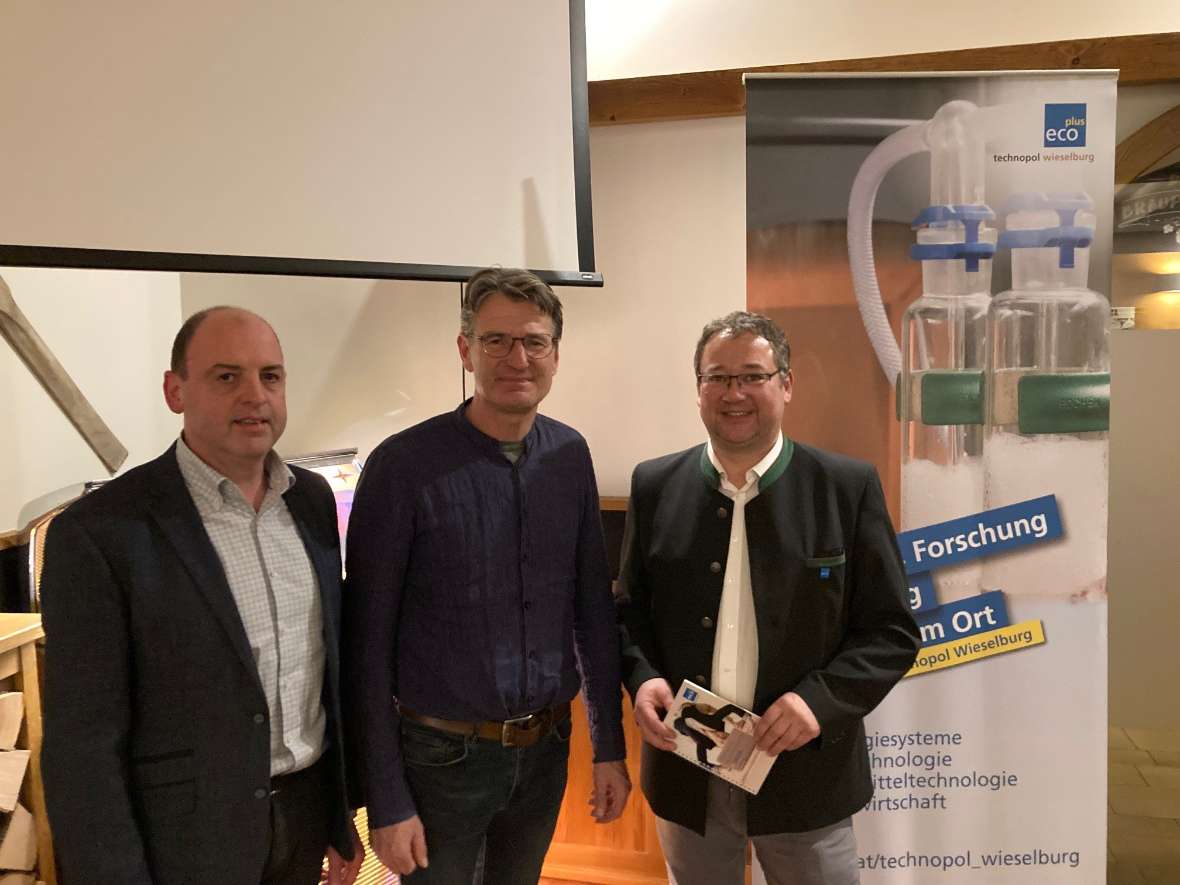 vlnr.: Wolfgang Lutz, Busatis GmbH; Hubert Seiringer, Seiringer Umweltservice GmbH, Klaus Nagelhofer, ecoplus Technopol Wieselburg 