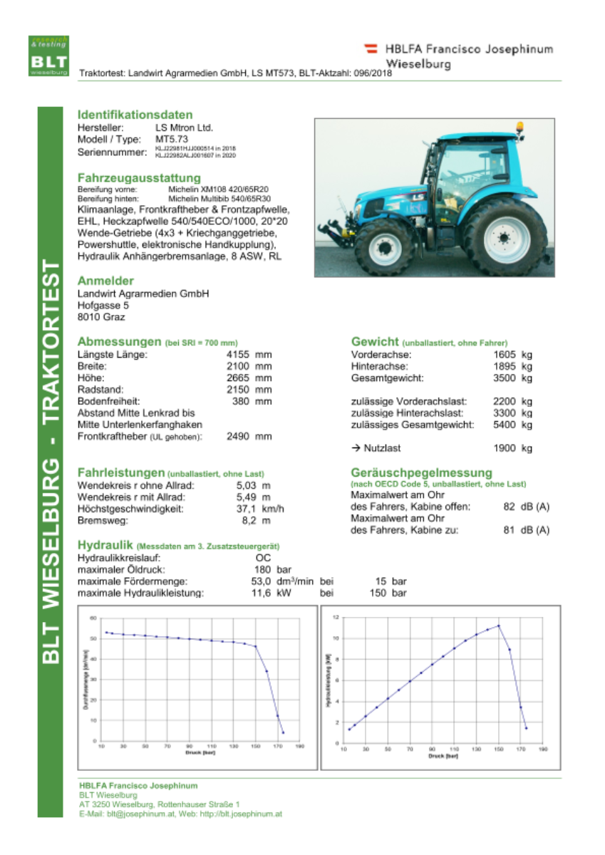 Datenblatt Traktor LS MT5.73