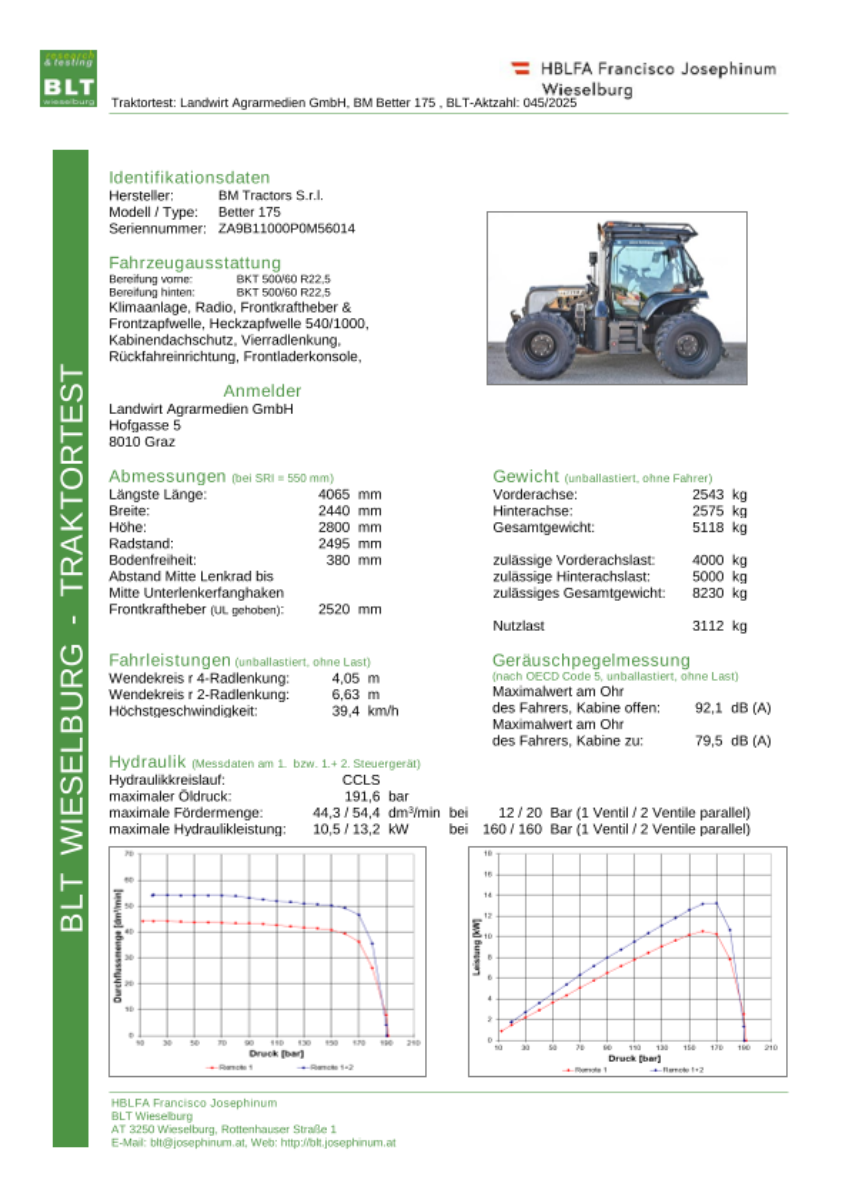 Datenblatt Traktor Better 175
